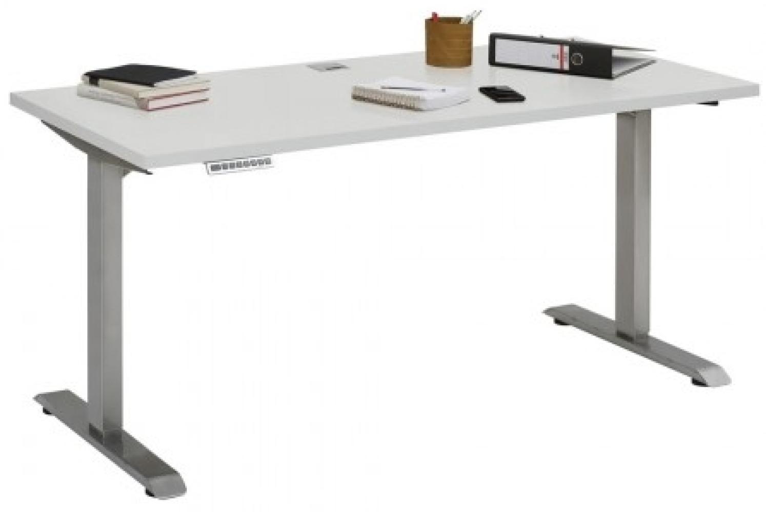 Maja Höhenverstellbarer Schreibtisch 5502 Roheisen natur lackiert - platingrau Bild 1