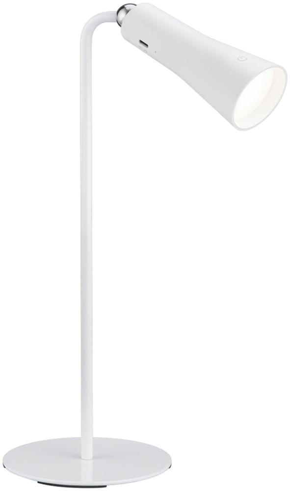 3 in 1 LED Akku Tischleuchte MAXI mit Klemm- & Klebestation, Weiß H: 36cm Bild 1
