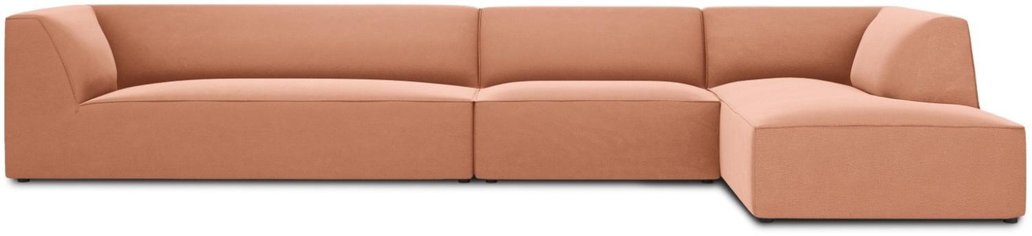 Micadoni 5-Sitzer Samtstoff Modular Ecke rechts Sofa Ruby | Bezug Pink | Beinfarbe Black Plastic Bild 1