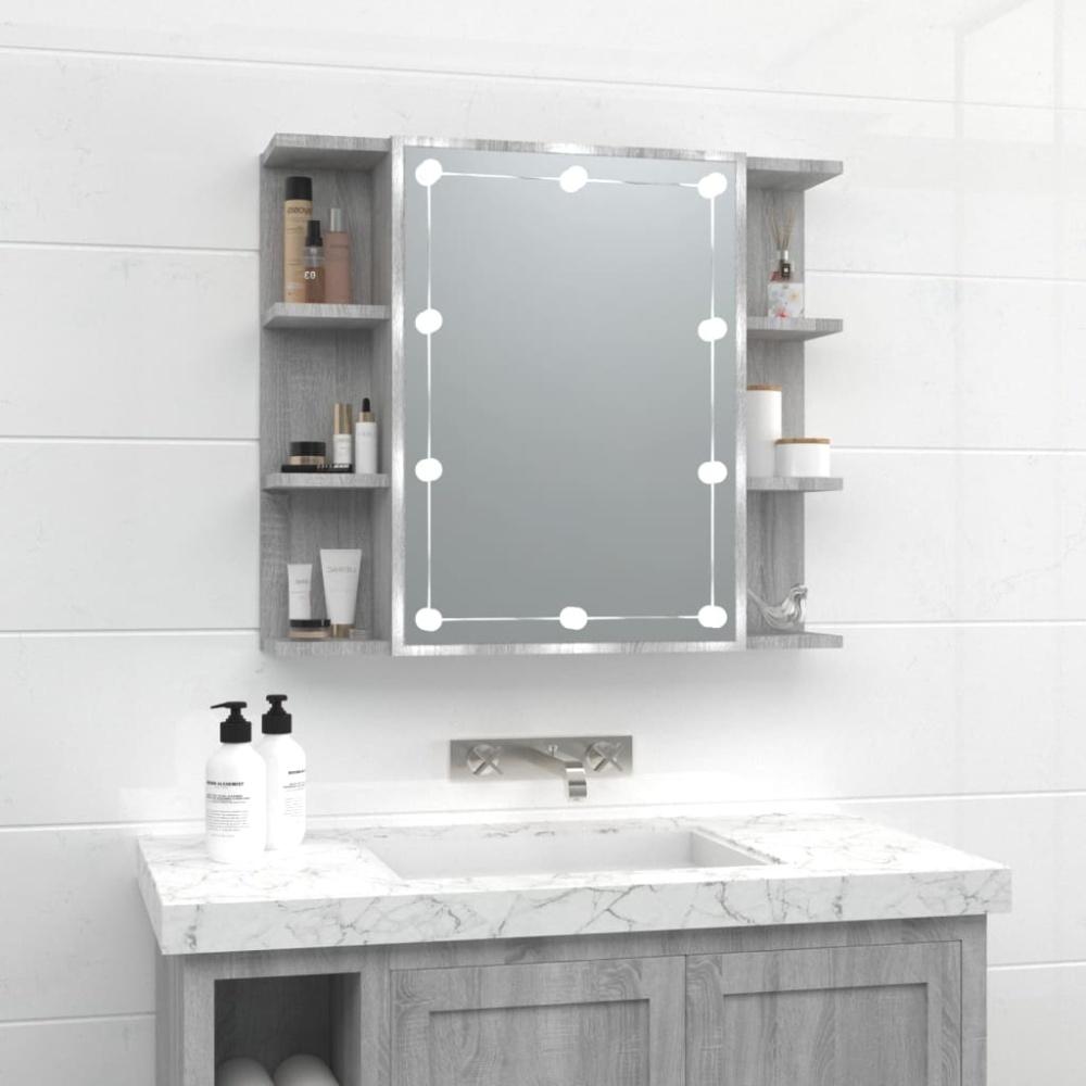 Spiegelschrank mit LED Grau Sonoma 70x16,5x60 cm Bild 1