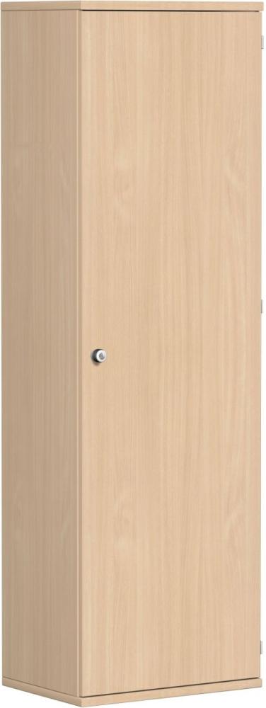 Garderobenschrank mit ausziehbarem Garderobenhalter, 60x42x192cm, Buche Bild 1