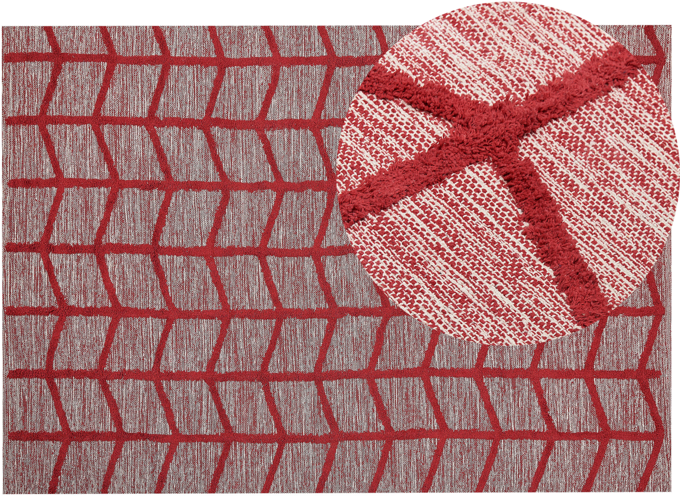 Teppich Baumwolle rot 160 x 230 cm geometrisches Muster SIVAS Bild 1