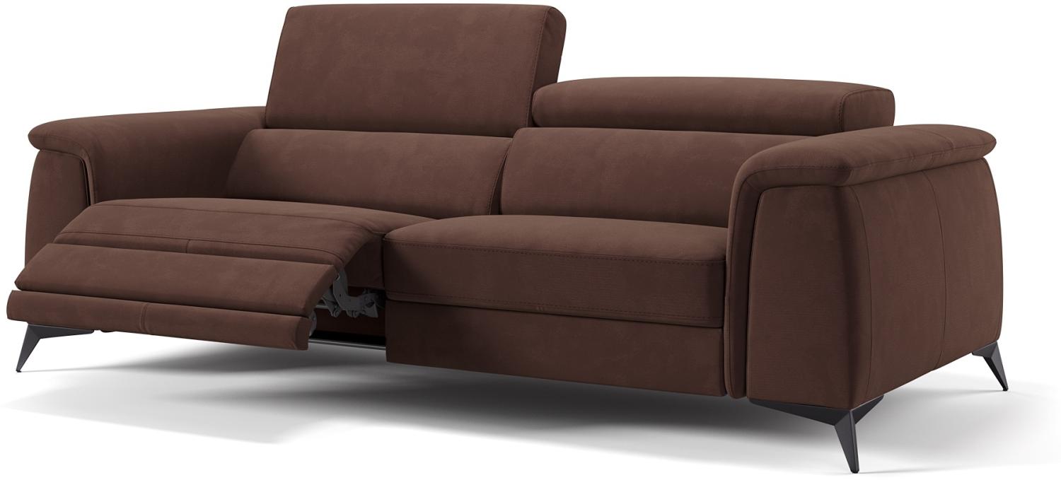 Sofanella Dreisitzer LIVORNO Stoffsofa Couch hochwertig in Dunkelbraun Bild 1