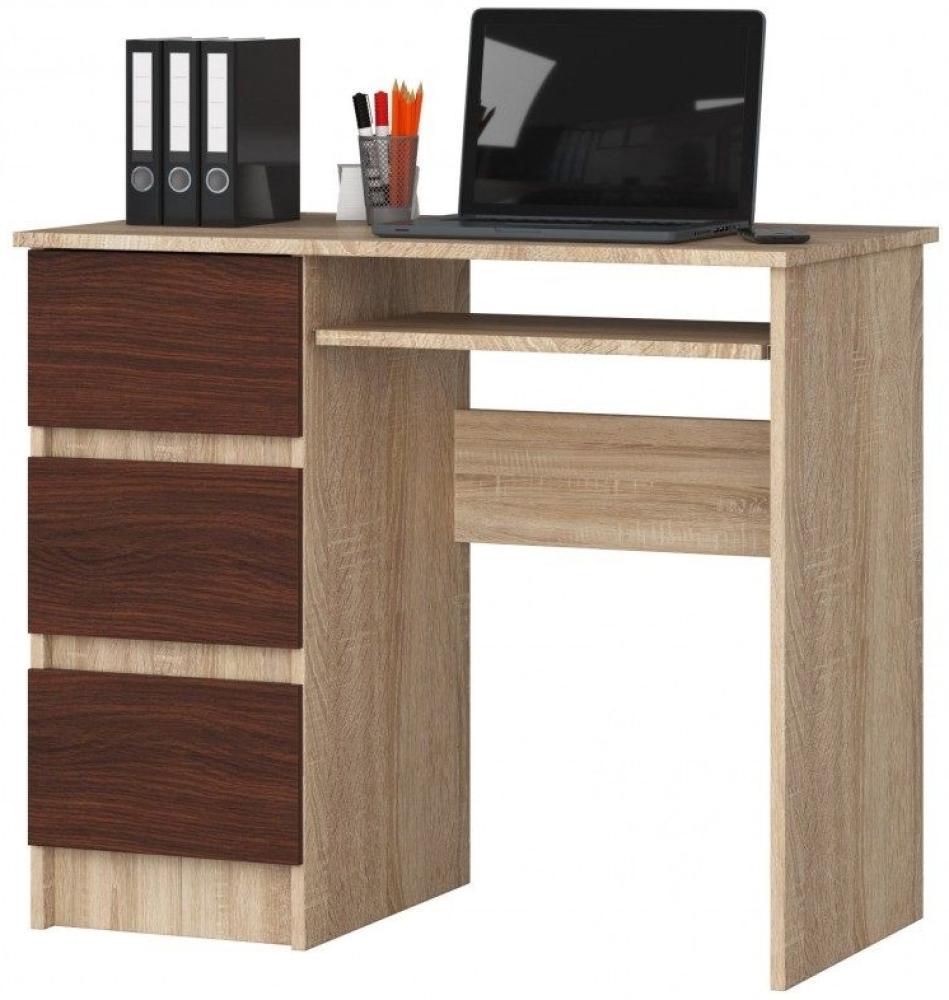 Schreibtisch Bürotisch Tisch A600 90x55x78 cm Sonoma-Wenge Ausführung Links Bild 1
