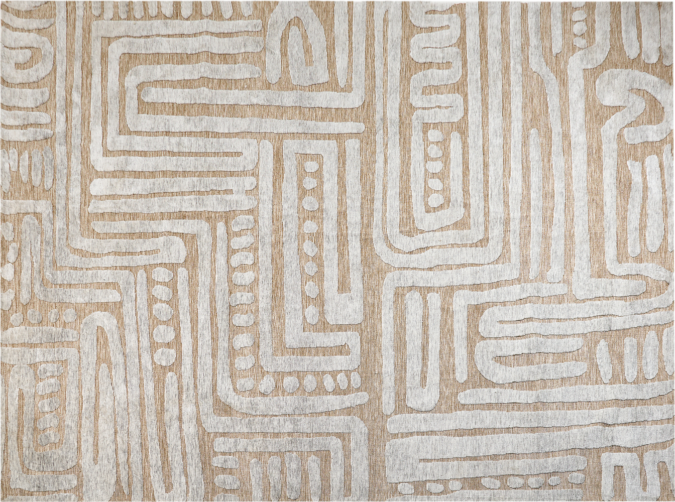 Teppich beige hellgrau 300 x 400 cm abstraktes Muster MANDAI Bild 1