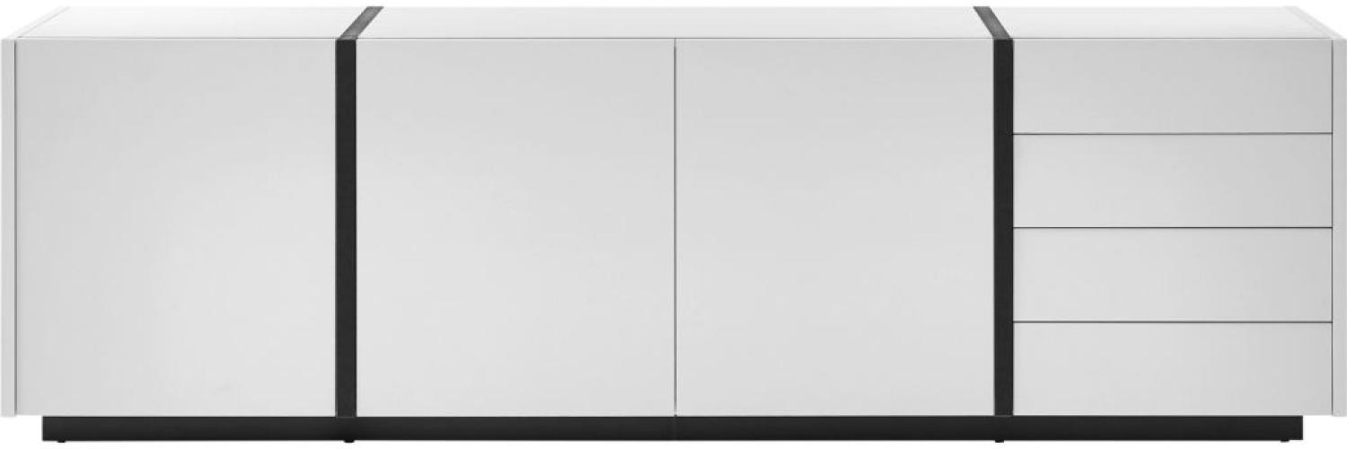Sideboard Design-M in weiß matt und Fresco grau 210 x 65 cm Bild 1