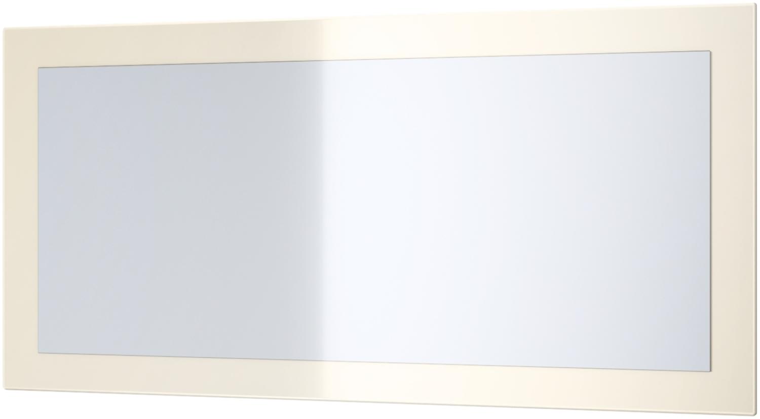 Vladon Spiegel Lima, Wandspiegel mit Rahmen im modernen Stil, Creme Hochglanz (89 x 45 cm) Bild 1