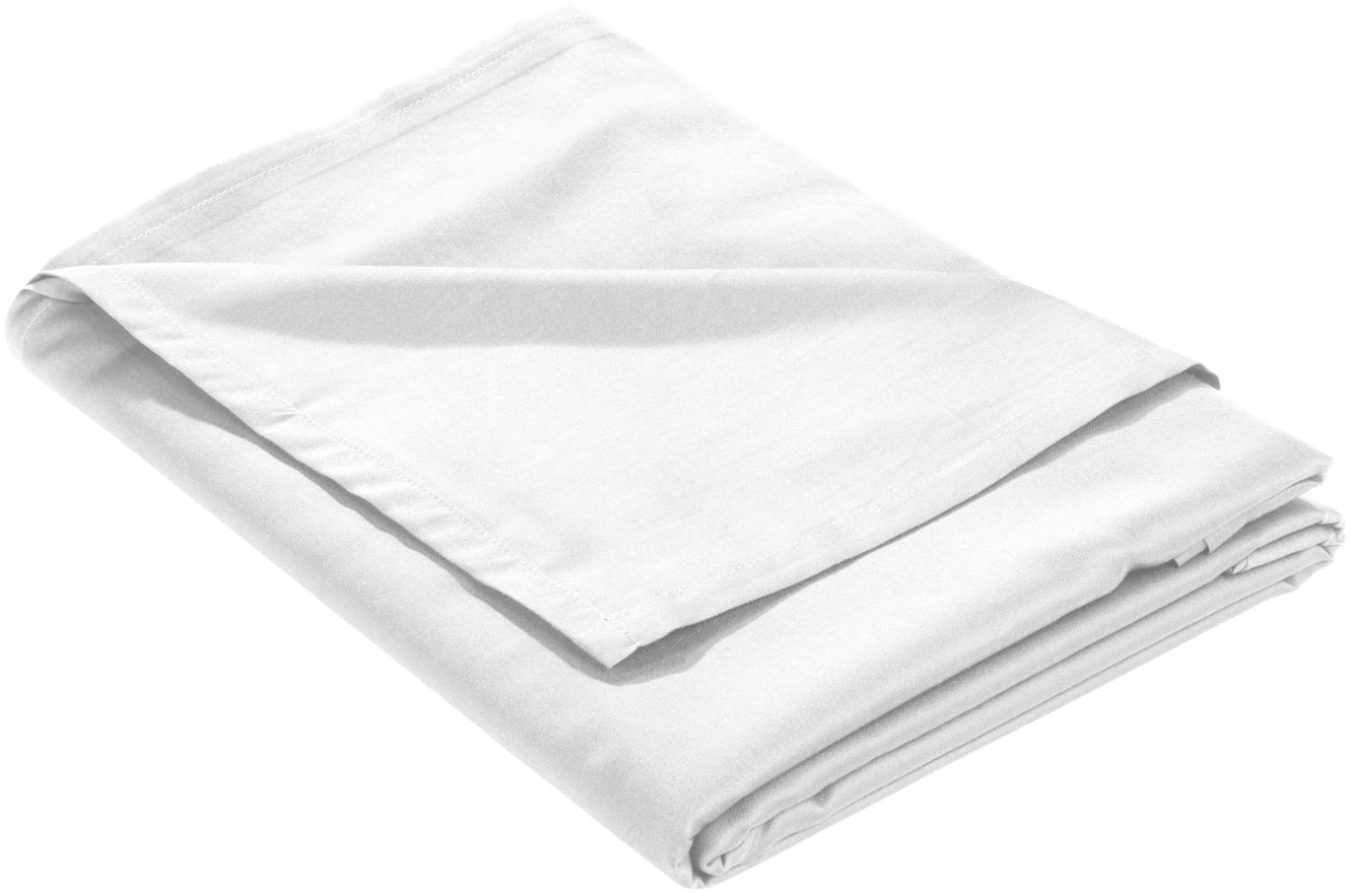 Mako Satin Bettlaken ohne Gummizug weiß 160x260cm Bild 1