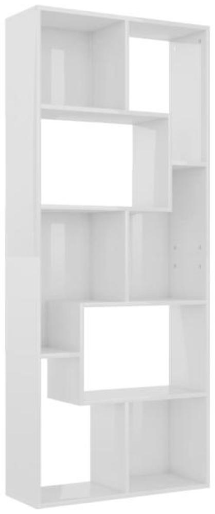 vidaXL Bücherregal Hochglanz-Weiß 67x24x161 cm Spanplatte Bild 1
