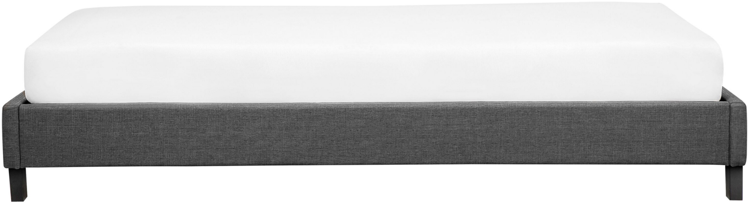 Polsterbett Leinenoptik grau Lattenrost 90 x 200 cm ROANNE Bild 1