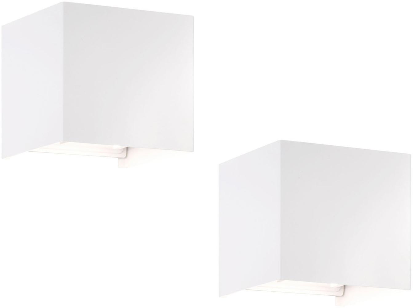LED Außenwandleuchte 2er SET Weiß mit Up and Down Licht - 10cm breit Bild 1