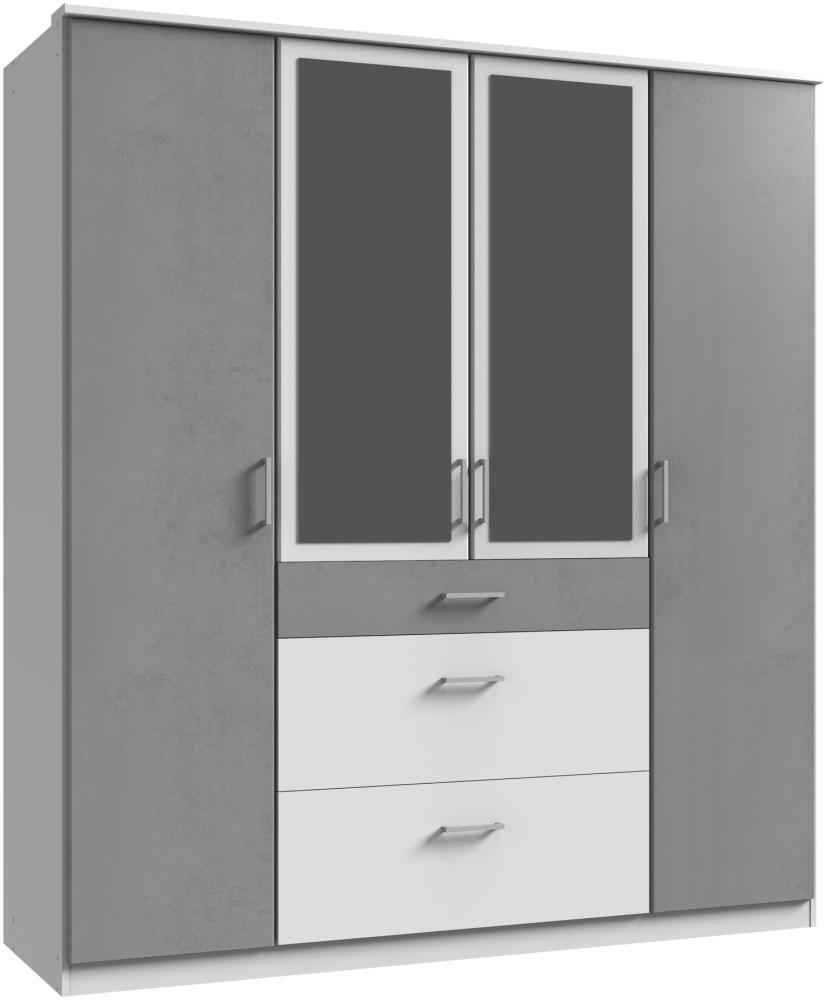 Kleiderschrank >Click< (B/H/T: 180x198x58 cm) in Weiß - 180x198x58cm (BxHxT) Bild 1