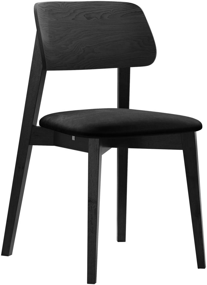 Esszimmerstuhl Taskir, Stuhl aus Buchenholz für Küche, Restaurant (Schwarz / Magic Velvet 2219) Bild 1
