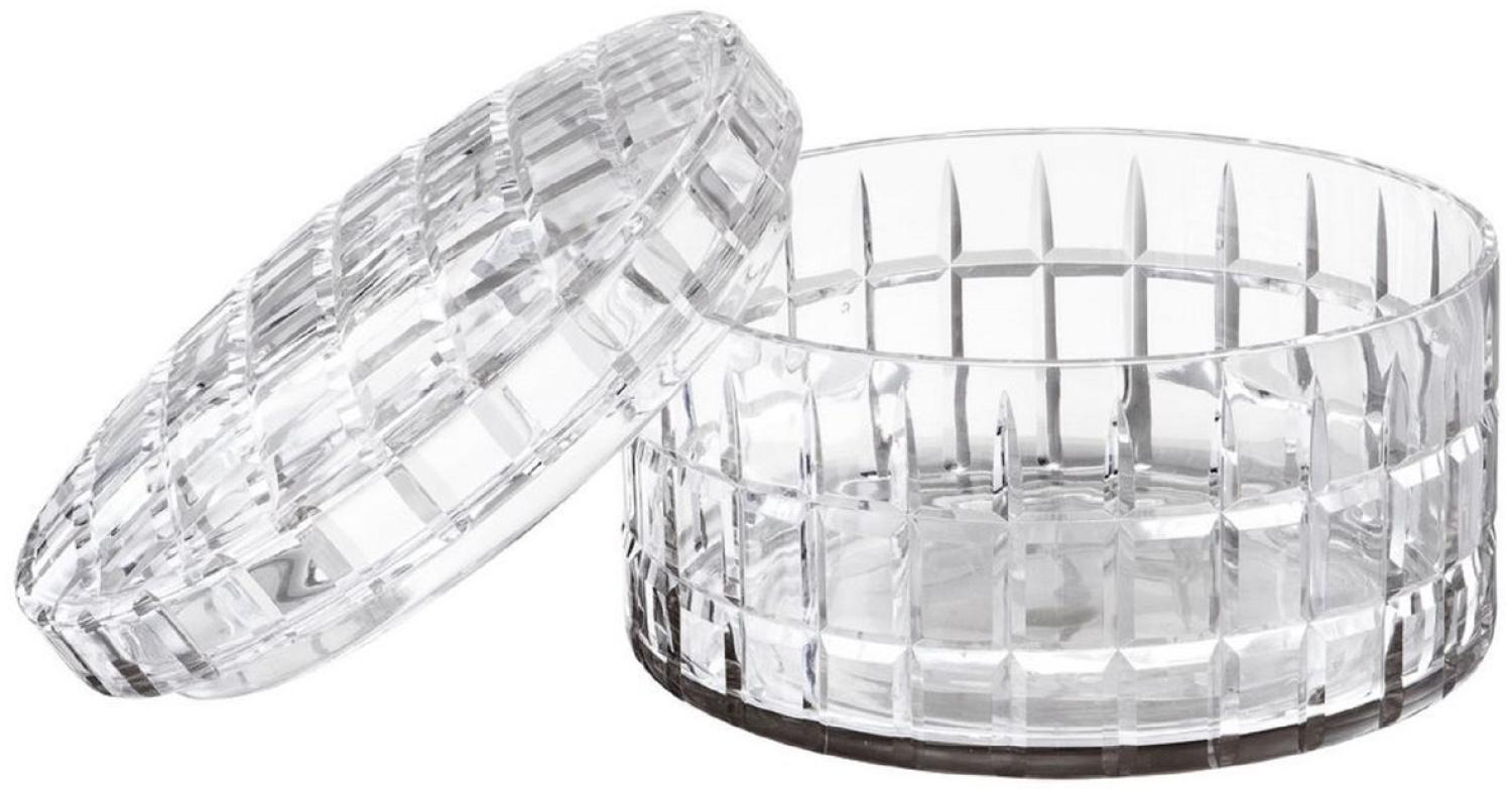 Casa Padrino Luxus Glasschale mit Deckel Ø 21 x H. 13 cm - Runde Deko Schale aus mundgeblasenem Glas Bild 1