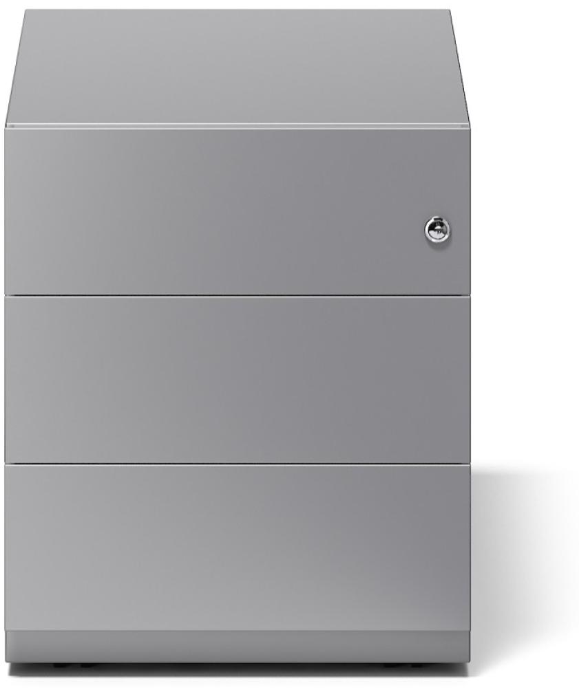 Rollcontainer Note™ mit Griffleiste, 3 Universalschubladen, Farbe silber Bild 1