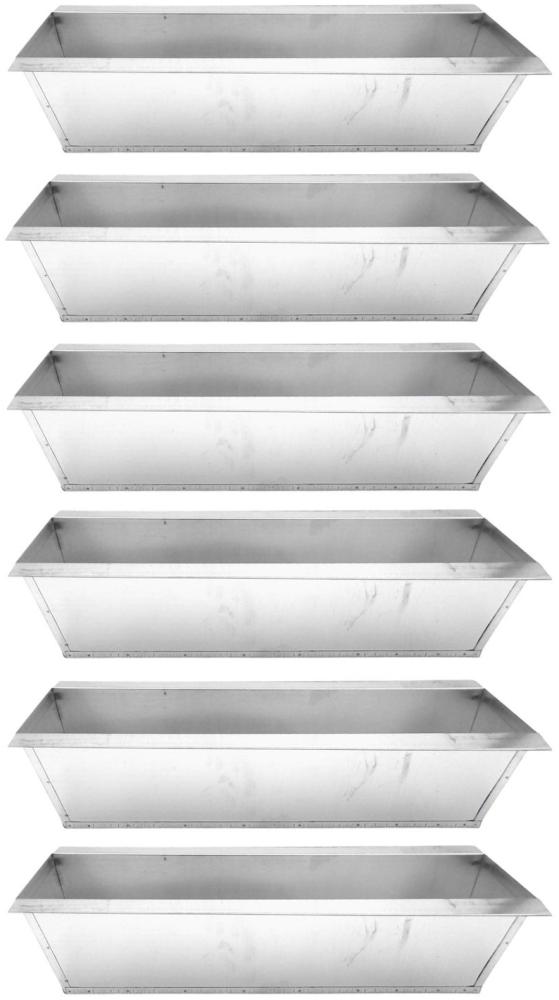 BURI Pflanzkasten für Europaletten 1-6 Stück verzinkt schwarz Balkon Blumenkasten Metall verzinkt - 6 Stück Bild 1