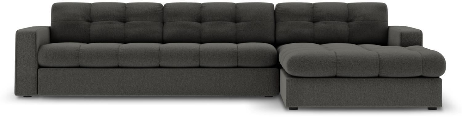 Micadoni 4-Sitzer Ecke rechts Sofa Justin | Bezug Dark Grey | Beinfarbe Black Plastic Bild 1