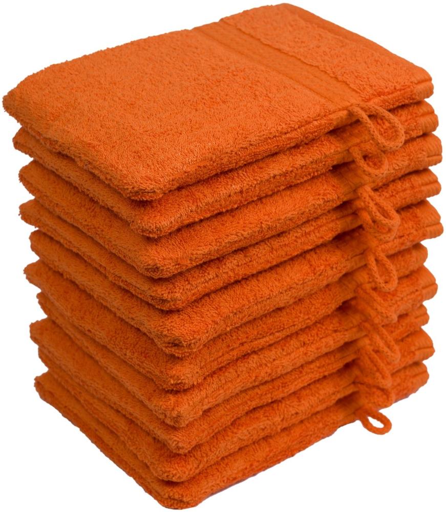 Müskaan - 5er Set Frottee Waschhandschuhe Elegance 16x21 cm 100% Baumwolle 500 g/m² Waschhandschuh orange Bild 1