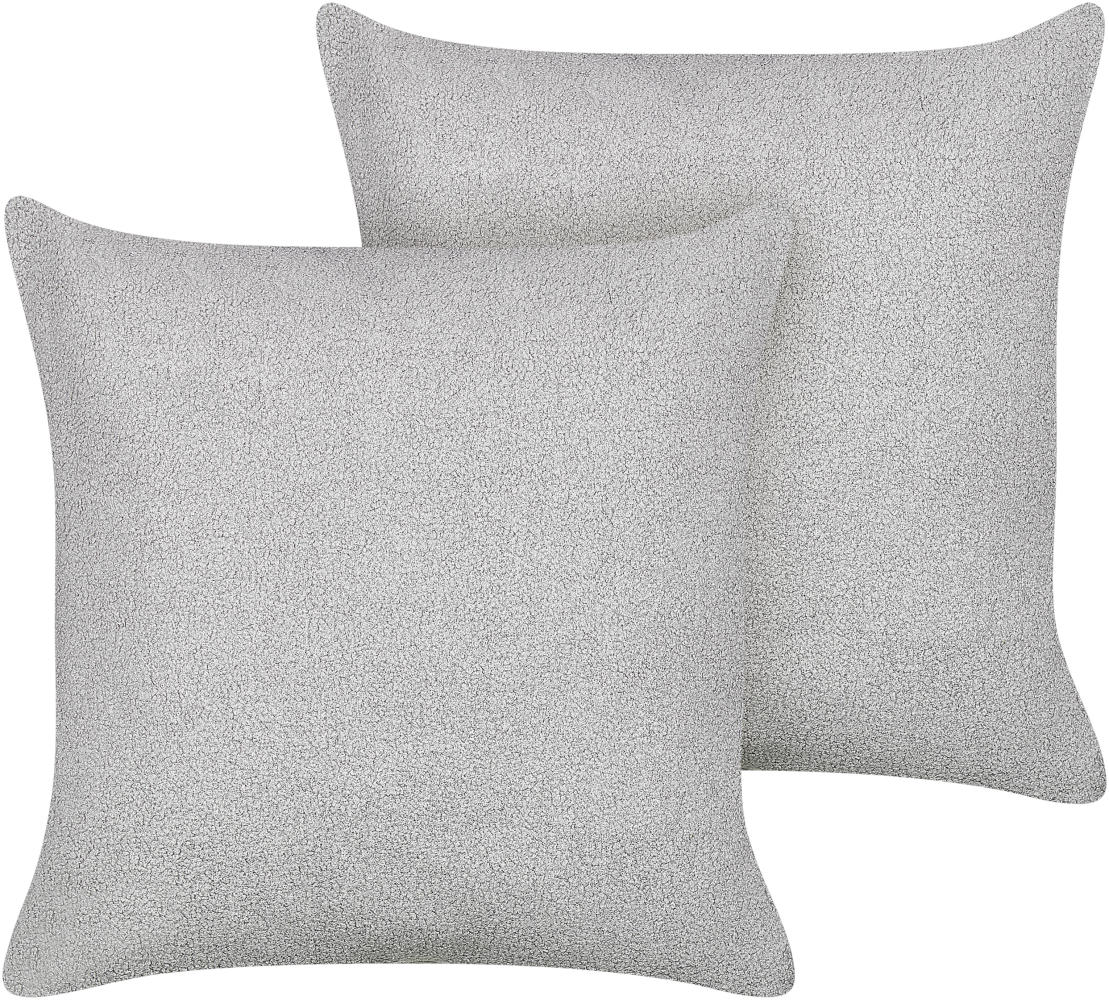 Kissen 2er Set Bouclé Grau LEUZEA 60 x 60 cm Bild 1