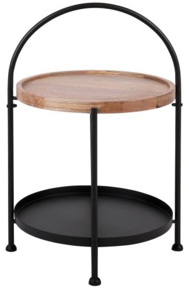 Leitmotiv Beistelltisch Tablett Mango Wood Steel Black LM2100BK Bild 1