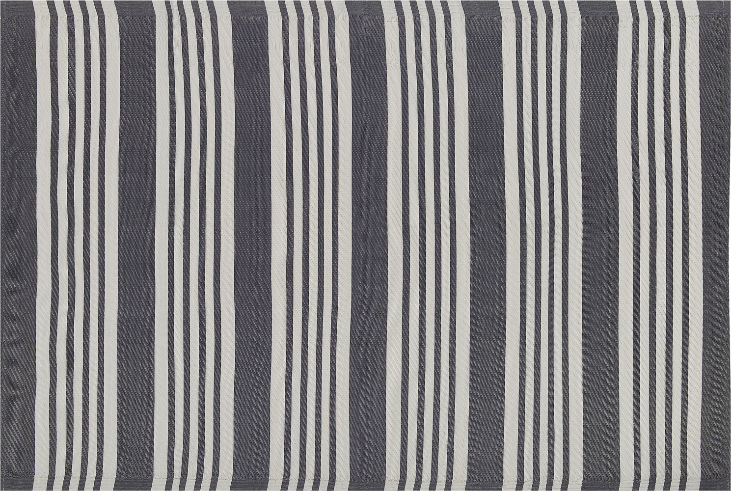 Outdoor Teppich schwarz-hellgrau 120 x 180 cm Streifenmuster DELHI Bild 1