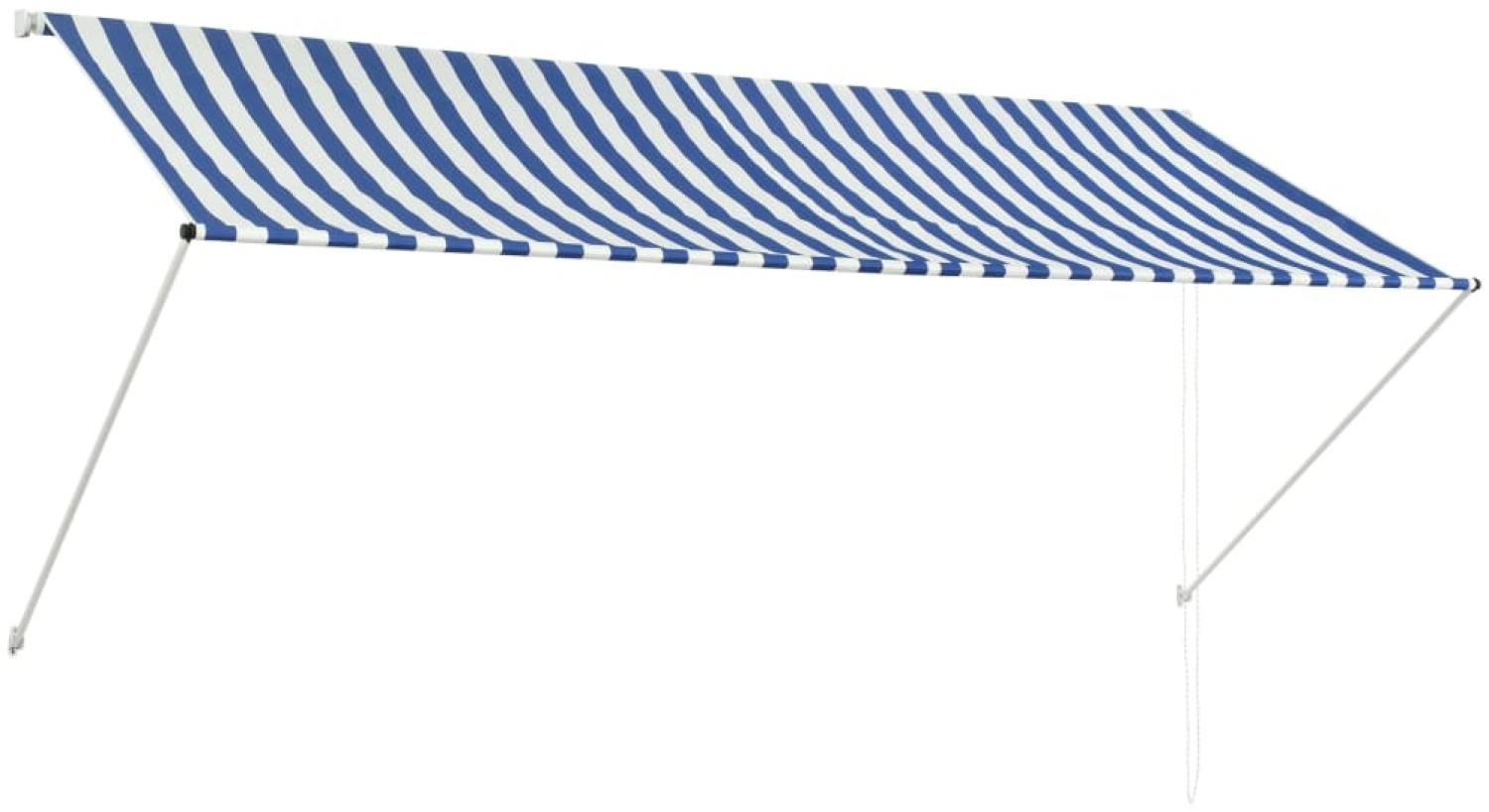 Einziehbare Markise 300×150 cm Blau und Weiß Bild 1
