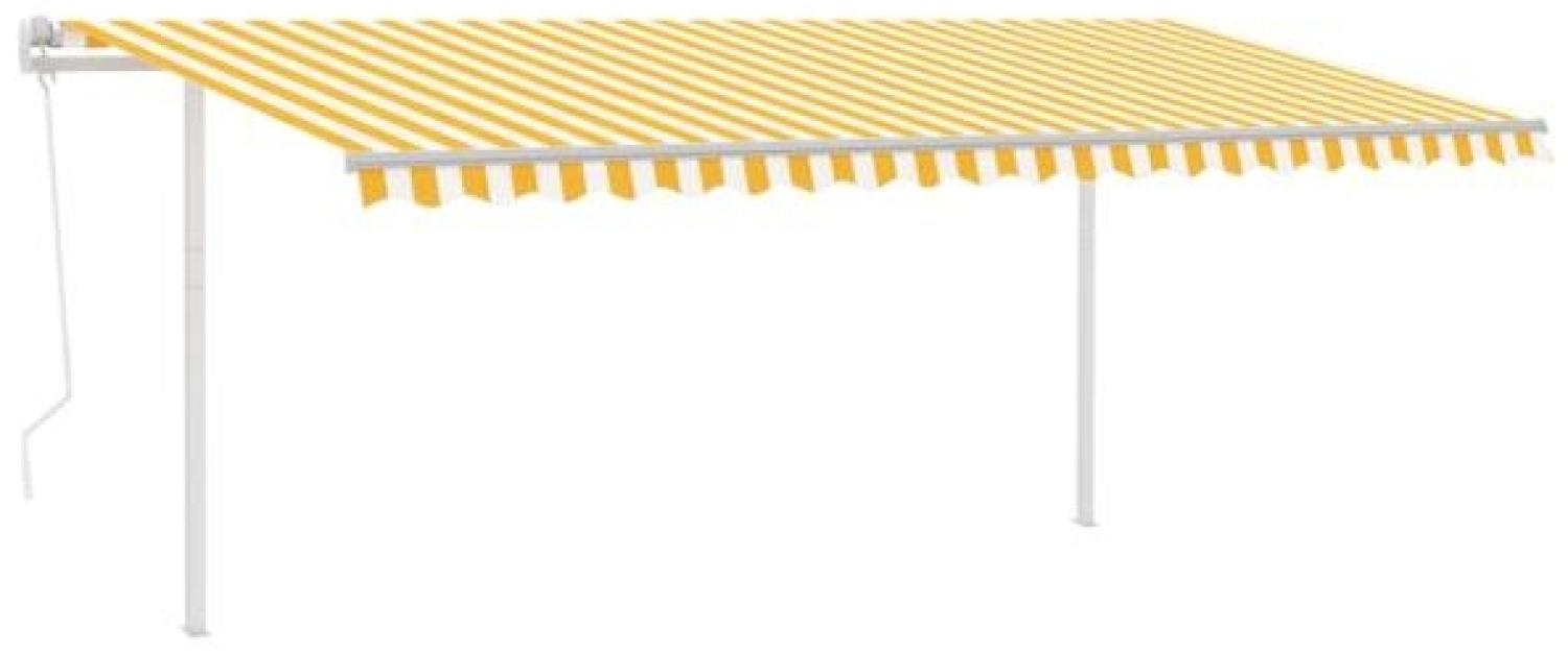 Automatische Markise mit LED & Windsensor 5x3,5 m Gelb Weiß Bild 1