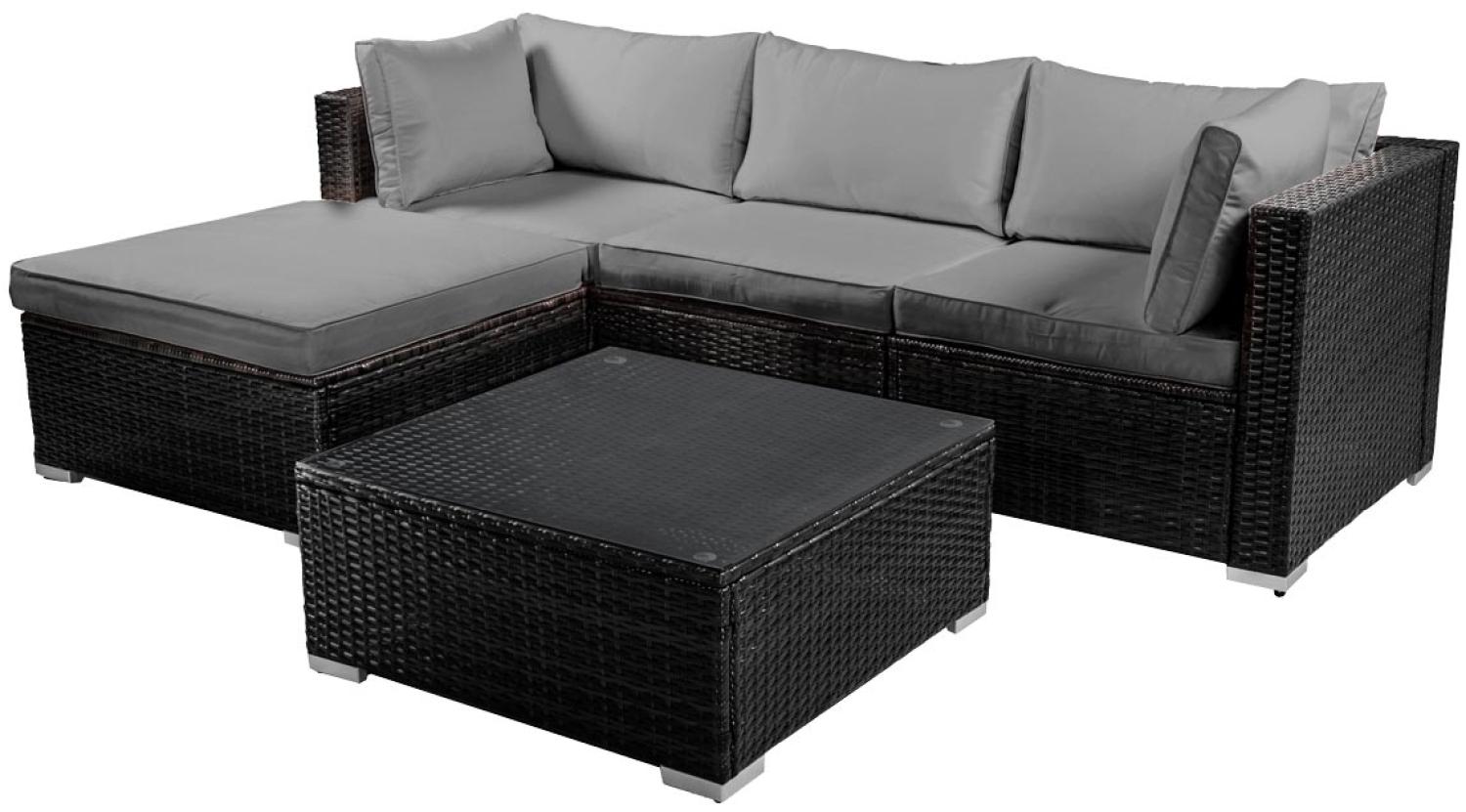 BRAST Gartenmöbel Lounge Sofa Couch Set Royal Schwarz Poly-Rattan für 4 Personen Bild 1