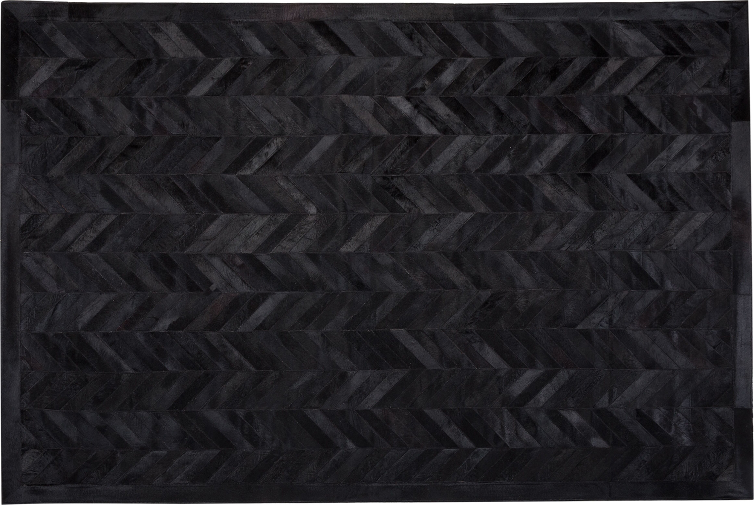 Teppich Kuhfell schwarz 160 x 230 cm Patchwork Kurzflor BELEVI Bild 1