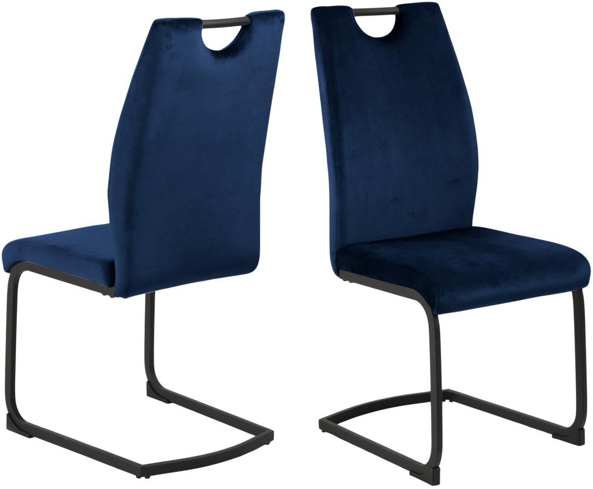 Set 2x Ulla Esszimmerstuhl blau schwarz Stuhl Stühle Esszimmer Küchenstühle Bild 1