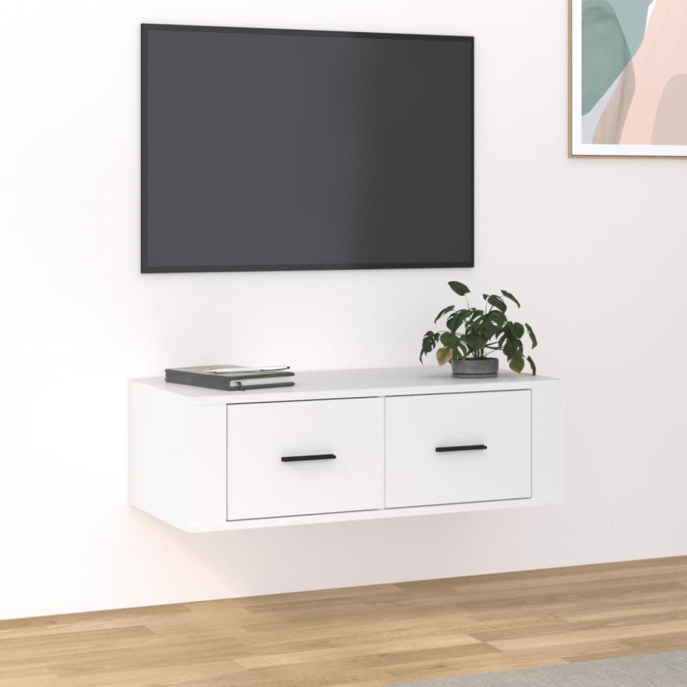 vidaXL TV-Wandschrank Weiß 80x36x25 cm Holzwerkstoff Bild 1