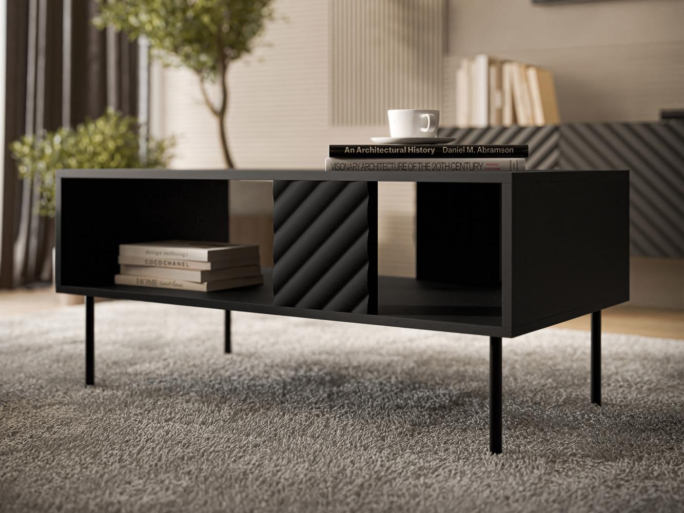 Couchtisch Likade 100 mit Regal (Farbe: Schwarz) Bild 1