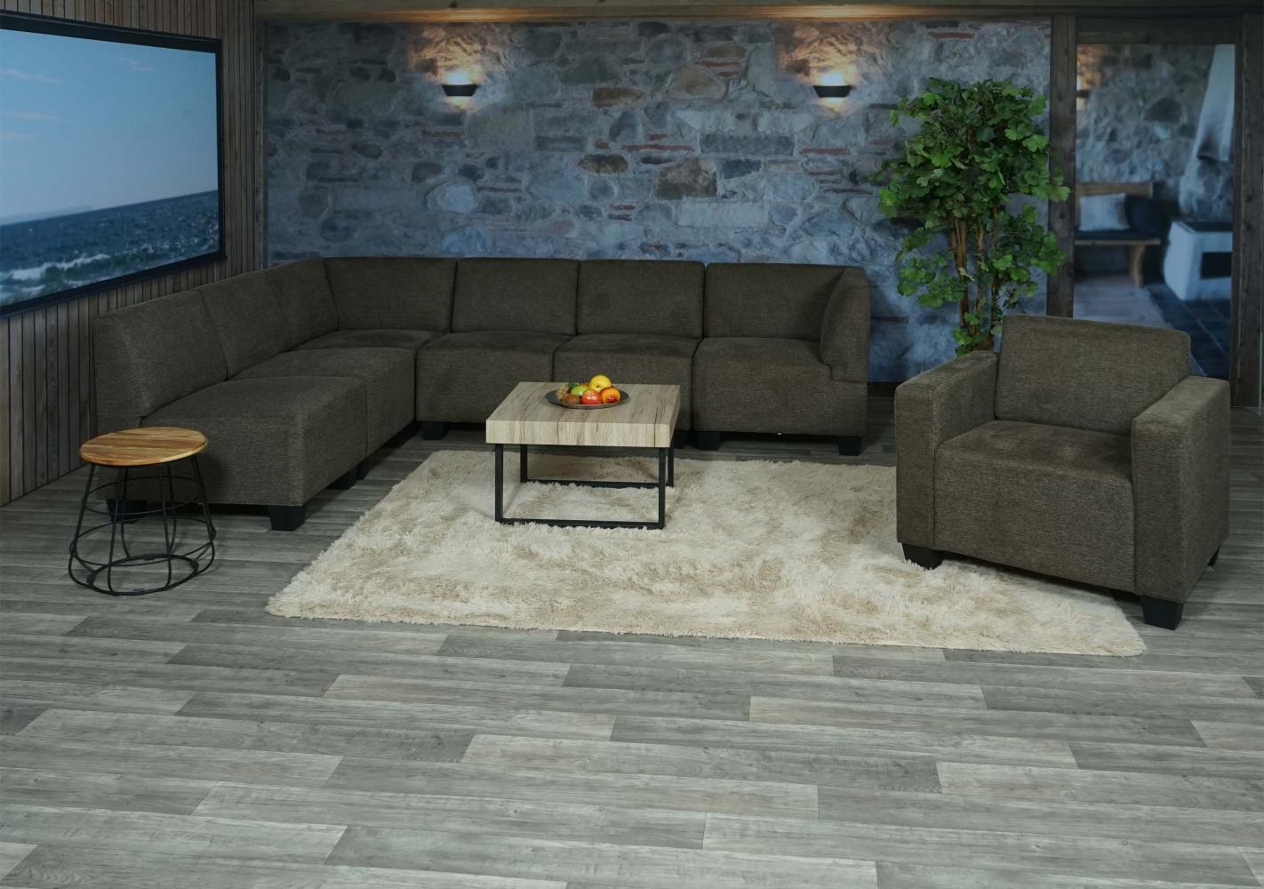Modular Sofa-System Couch-Garnitur Lyon 6-1, Stoff/Textil ~ braun Bild 1