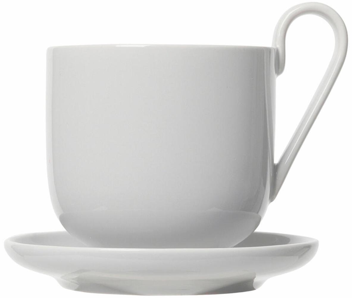 Blomus RO Set 2 Kaffeetassen mit Untertasse, Teetasse, Becher, Porzellan, Nimbus Cloud, 290 ml, 64050 Bild 1