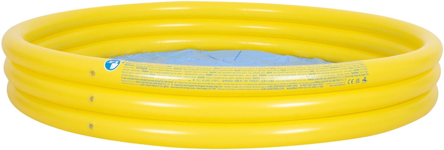 SunClub Planschbecken aufblasbarer 3-Ring Kids Pool Ø 122x25 cm, gelb Bild 1