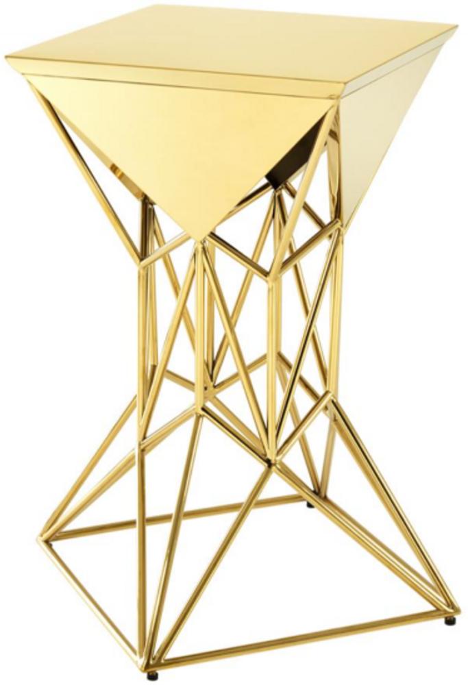 Casa Padrino Luxus Art Deco Designer Beistelltisch Gold 36 x 36 x H. 60 cm - Luxus Designer Tisch Bild 1