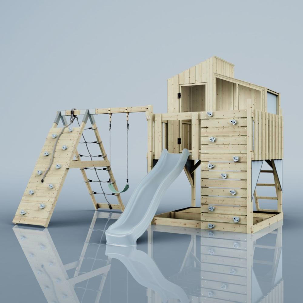 PolarPlay Spielturm Julie aus Holz in Blau Bild 1