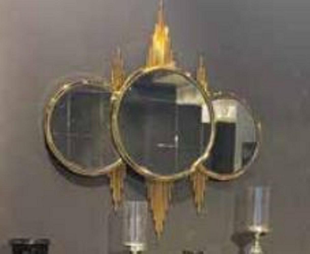 Casa Padrino Luxus Wandspiegel Gold 104 x 6 x H. 106 cm - Moderner Wohnzimmer Spiegel mit Metallrahmen - Schlafzimmer Spiegel - Garderoben Spiegel - Luxus Kollektion Bild 1