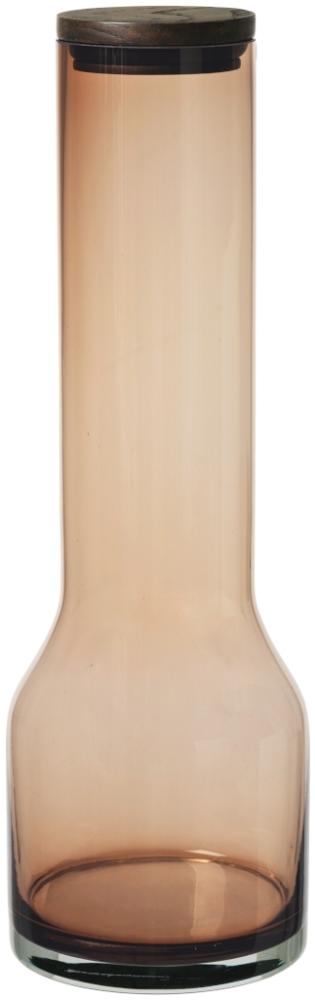 Blomus Wasserkaraffe Lungo L, Karaffe, Wasserbehälter, Glas farbig, Eiche, Silikon, Coffee, 1. 1 L, 64173 Bild 1
