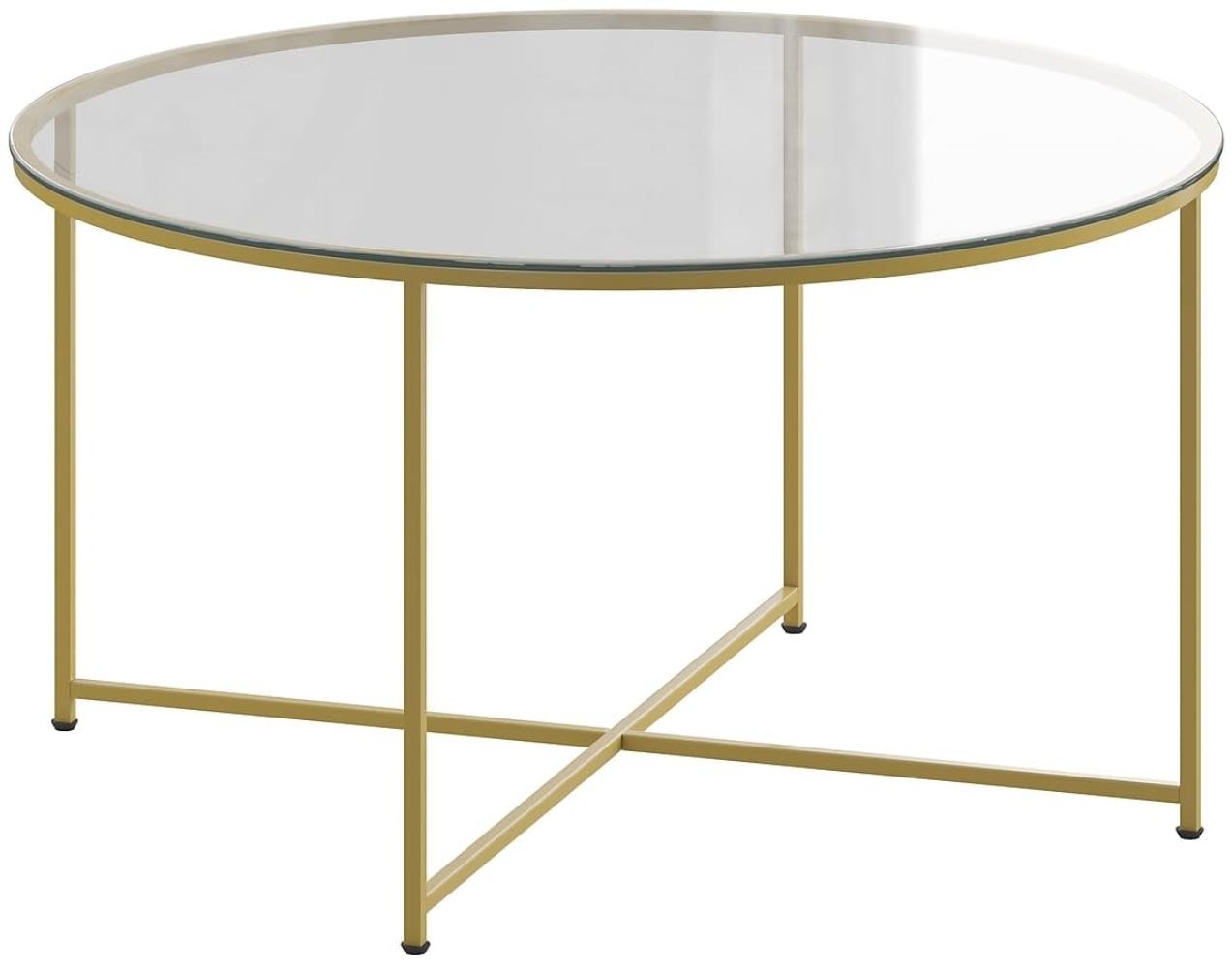 Flash Furniture Couchtisch aus Glas, klar/matt Gold, Coffee Table Bild 1