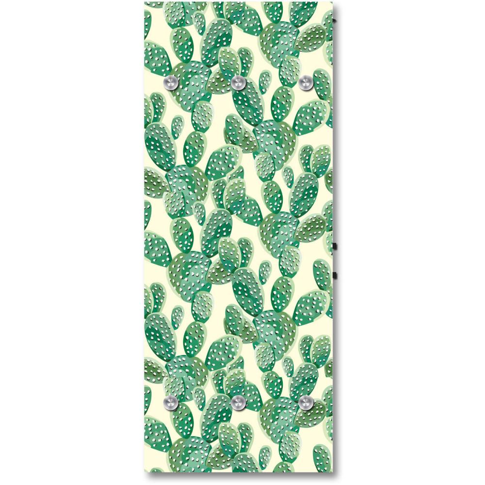 Queence Garderobe - "Cactus" Druck auf hochwertigem Arcylglas inkl. Edelstahlhaken und Aufhängung, Format: 50x120cm Bild 1