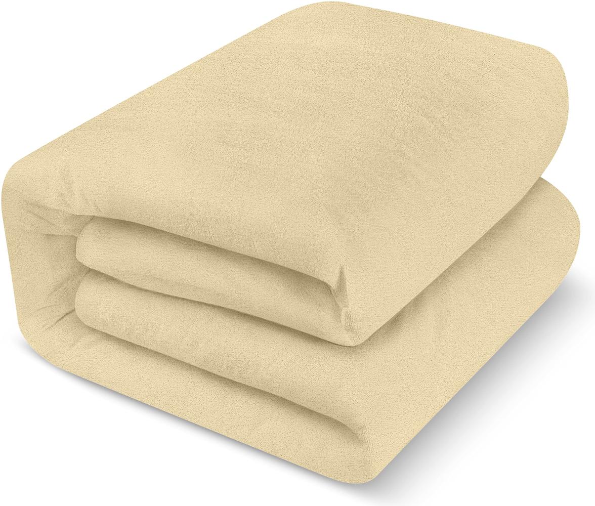 Utopia Bedding Wasserdichter Frottee-Matratzenschoner 90 x 200 x 30 cm, Beige Premium Frottee Matratzenbezug 200 g/m², Atmungsaktiv, Rundum Elastisch Bild 1