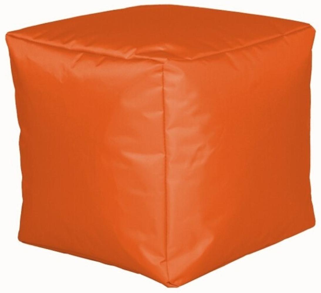 Sitzwürfel Nylon Orange groß 40 x 40 x 40 mit Füllung Bild 1