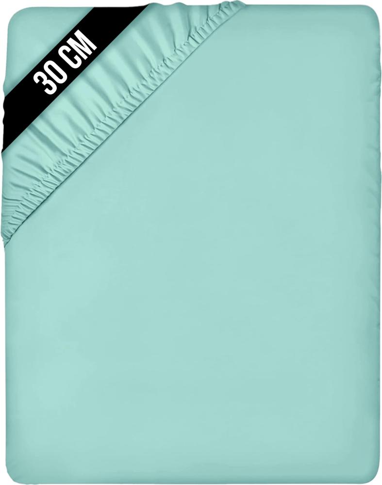 Utopia Bedding - Spannbettlaken 140x200cm - Spa Blau - Gebürstete Mikrofaser Spannbetttuch - 30 cm Tiefe Tasche Bild 1