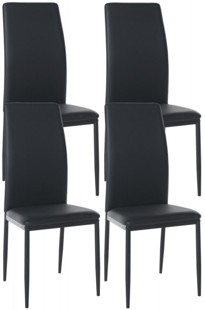 4er Set Esszimmerstühle Savino Kunstleder (Farbe: schwarz) Bild 1
