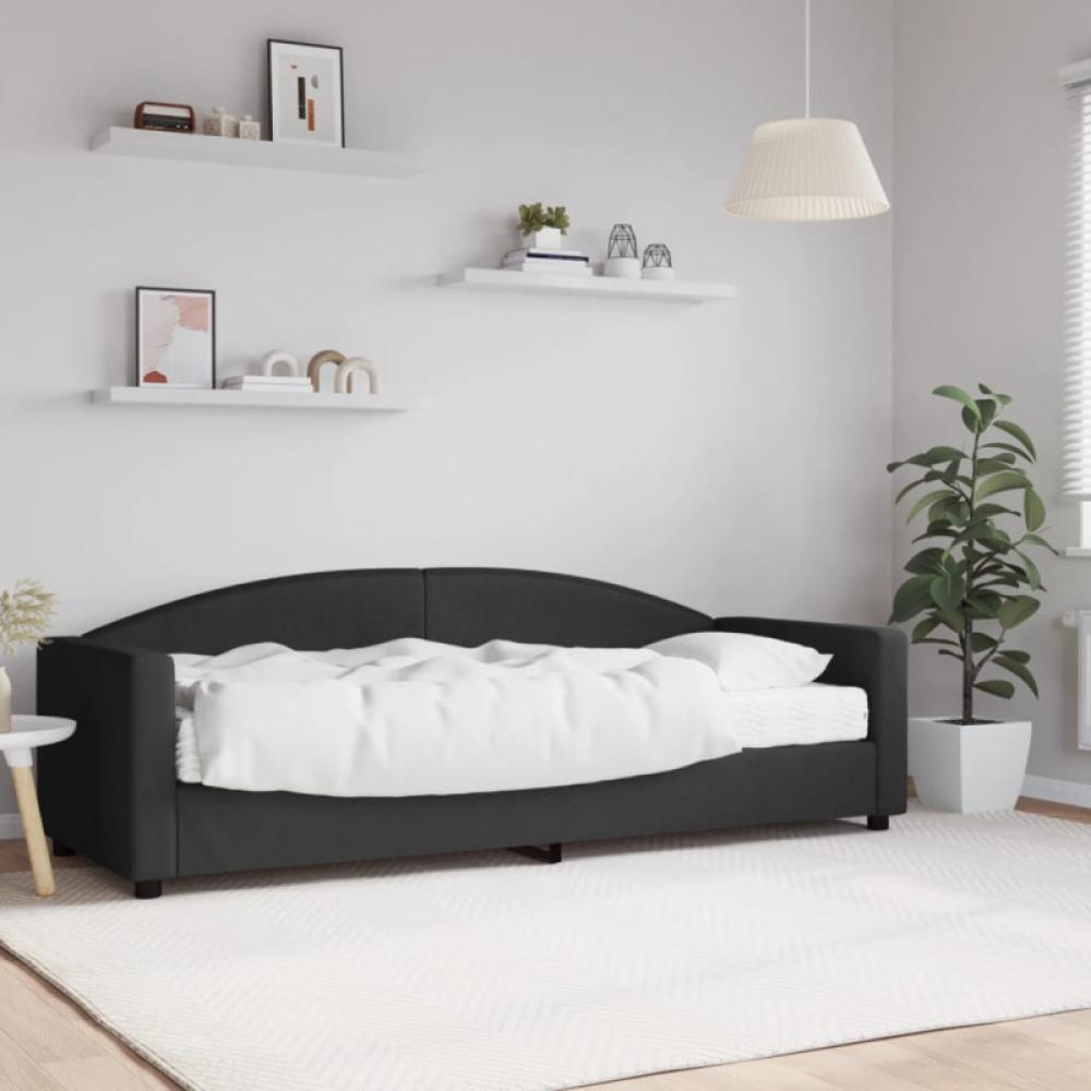 Tagesbett mit Matratze Schwarz 80x200 cm Stoff (Farbe: Schwarz) Bild 1