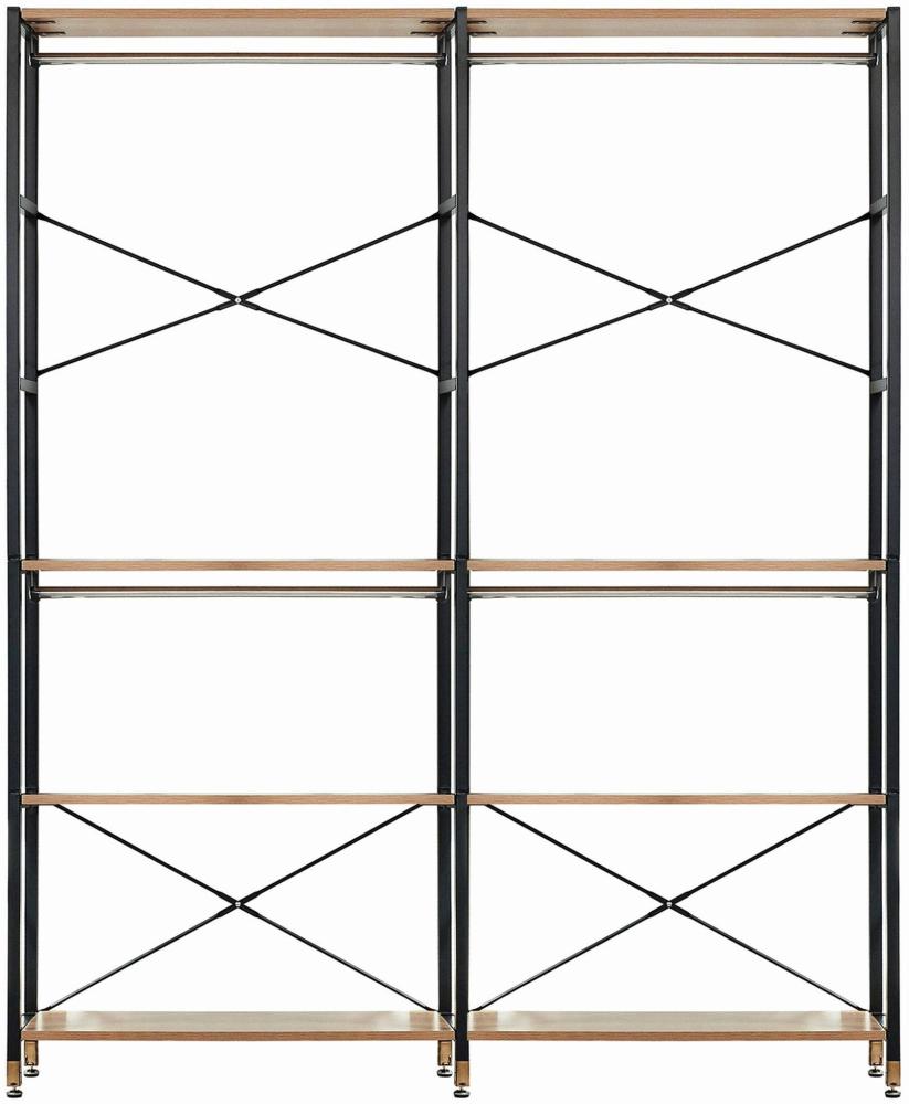 Regal ADENAU mit 8 Böden und 4 Kleiderstangen in schwarz, T30 x B168 x H210 cm T30 x B168 x H210 cm Bild 1