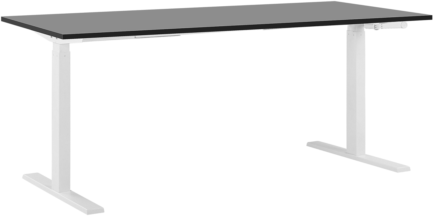 Schreibtisch schwarz/weiß 180 x 80 cm manuell höhenverstellbar DESTIN II Bild 1