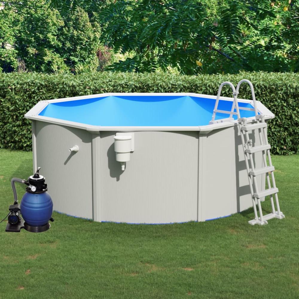 Pool mit Sandfilterpumpe und Leiter 360x120 cm Bild 1