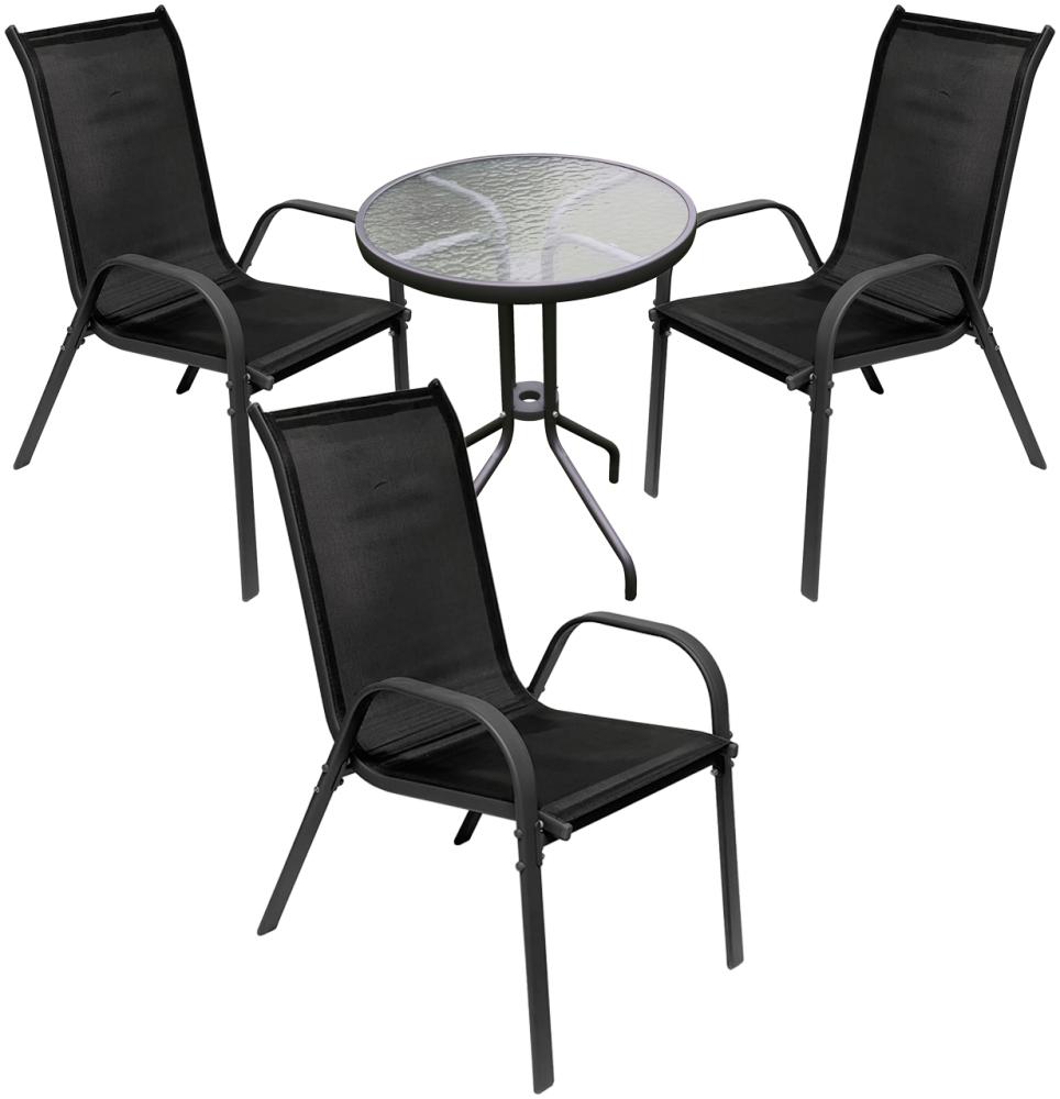 4-tlg Bistro Garnitur Bistromöbel Klappstuhl Stuhl Tisch Sitzgruppe Bild 1
